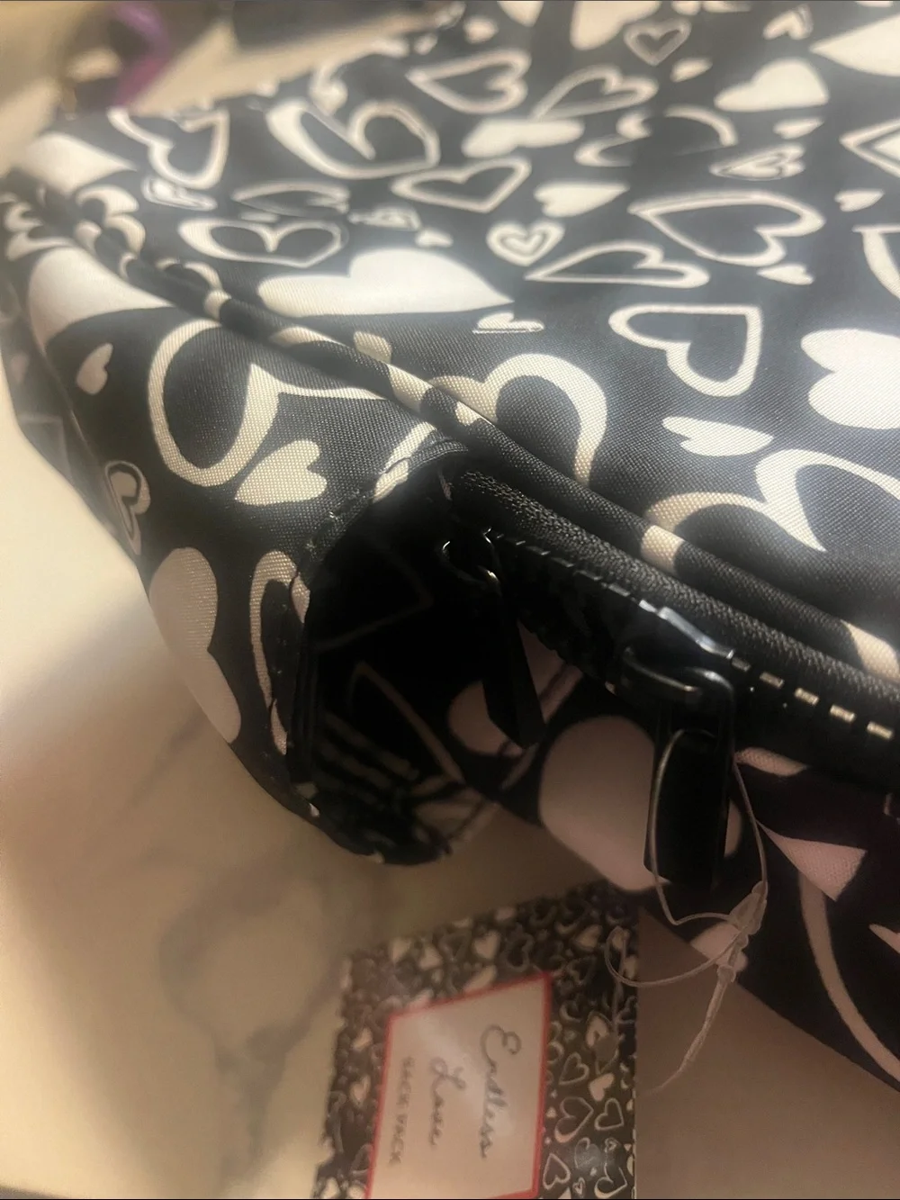 NWT Brighton Black & White Heart Print Backpack